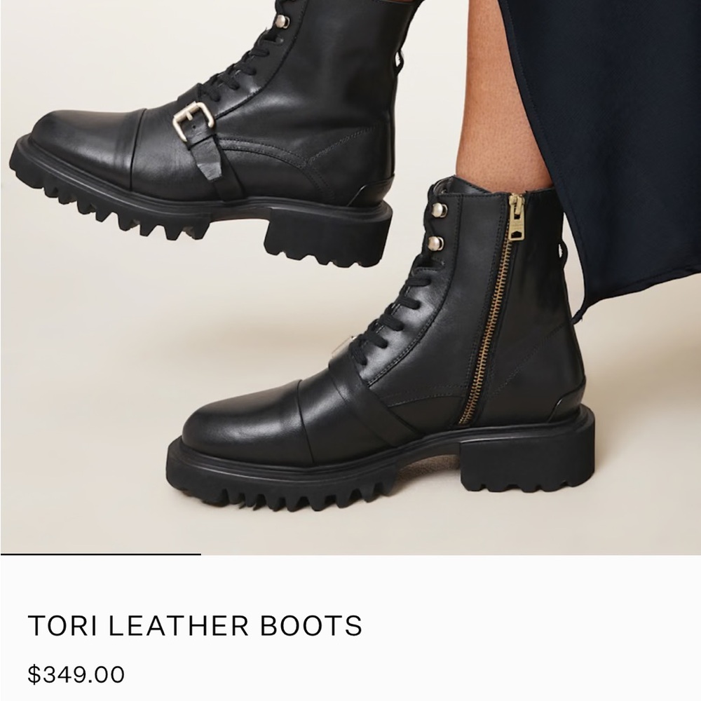 All Saints Tori Black Leather Boots 41